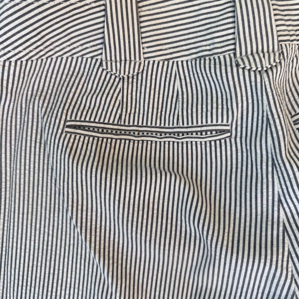 Women’s Gray White Striped Seersucker Wide Leg Trousers Dress Pants - Size 6 - Picture 6 of 6